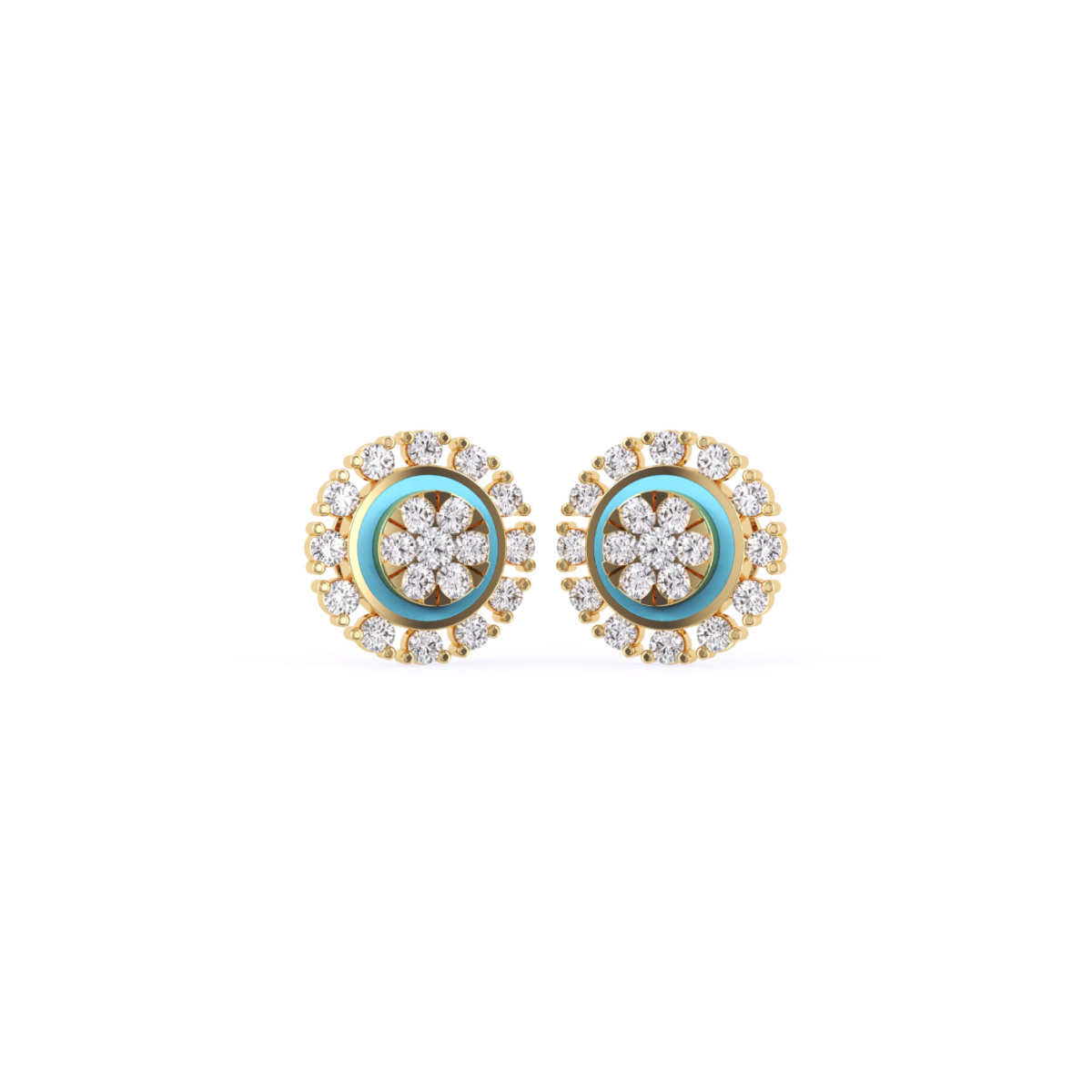 Unique Round Diamond Earrings For Women